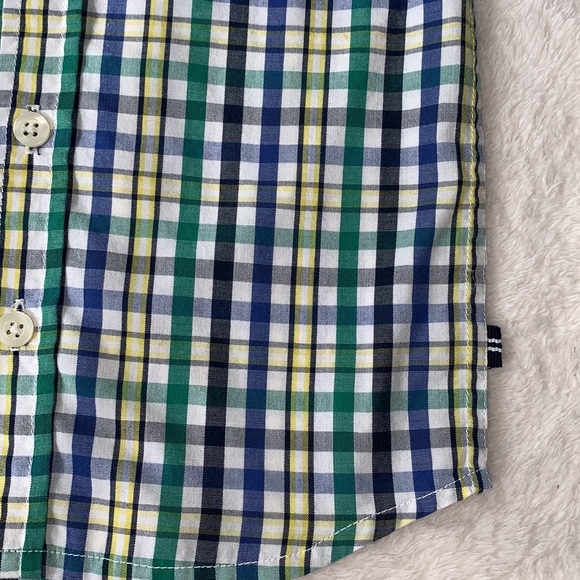 Nautica 24M Button Down Shirt EUC Blue Green Yellow - Picture 4 of 10